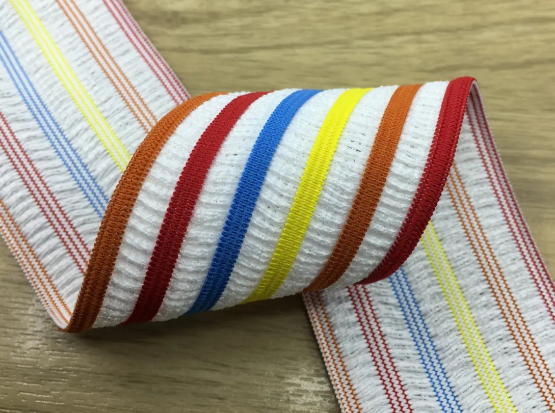 2 inch (50 mm) Wide Colorful Stripe Thin Elastic Band