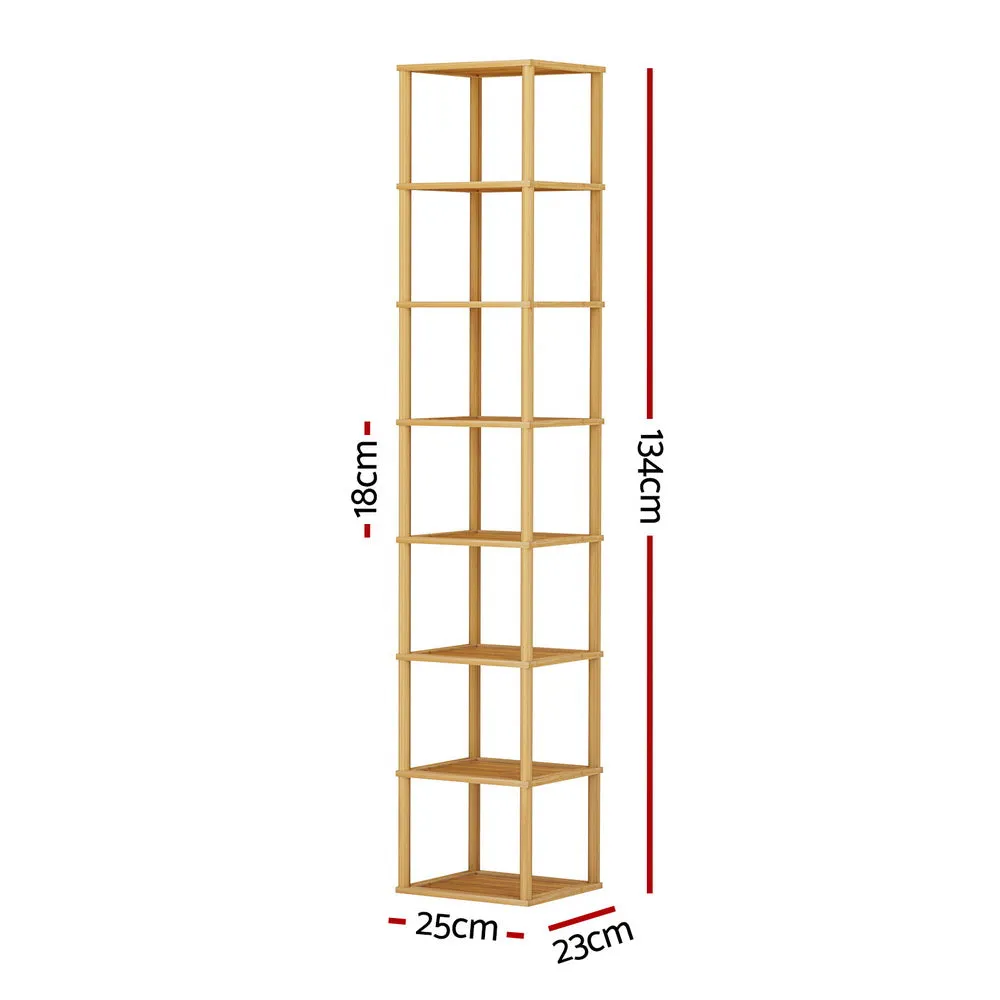 8-Tier Stackable Bamboo Shoe Rack, Pine - Artiss