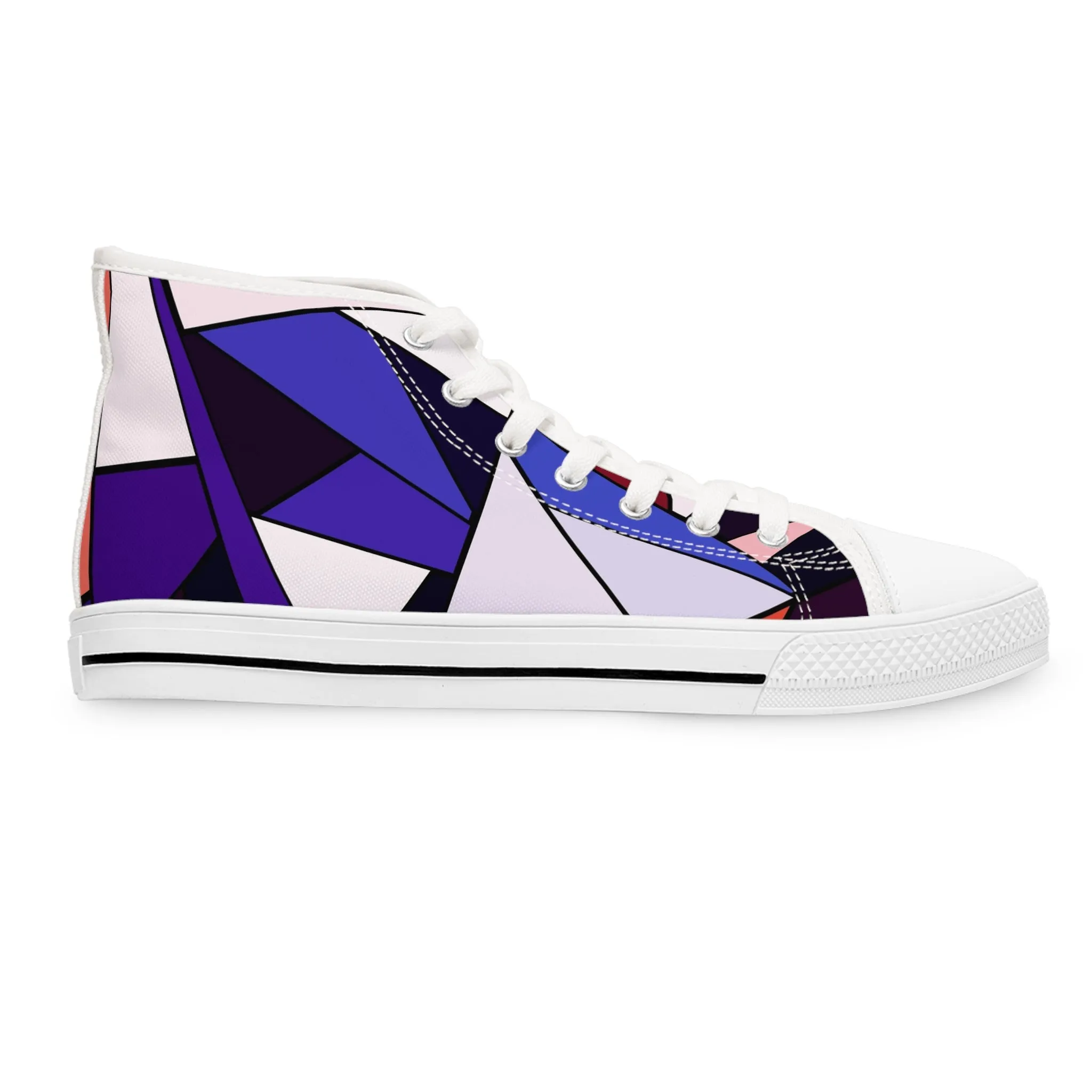 Abstract Colorful Polygon Women's High Top Sneakers