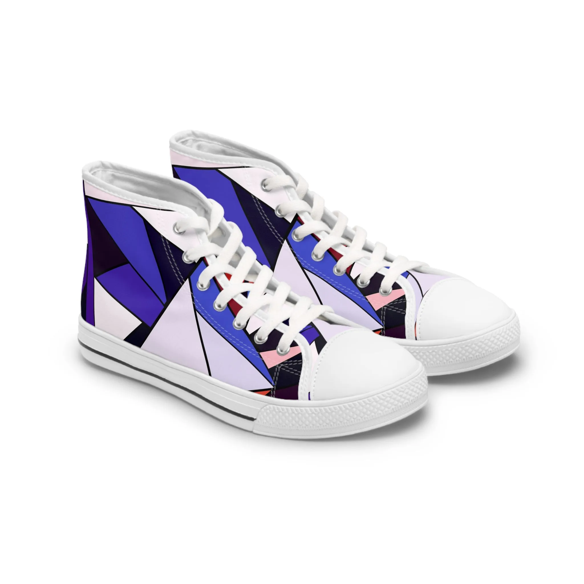 Abstract Colorful Polygon Women's High Top Sneakers