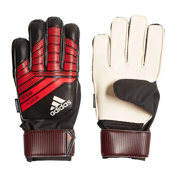 adidas Kids Predator Fingersave Goalkeeper Gloves Black/Red/White