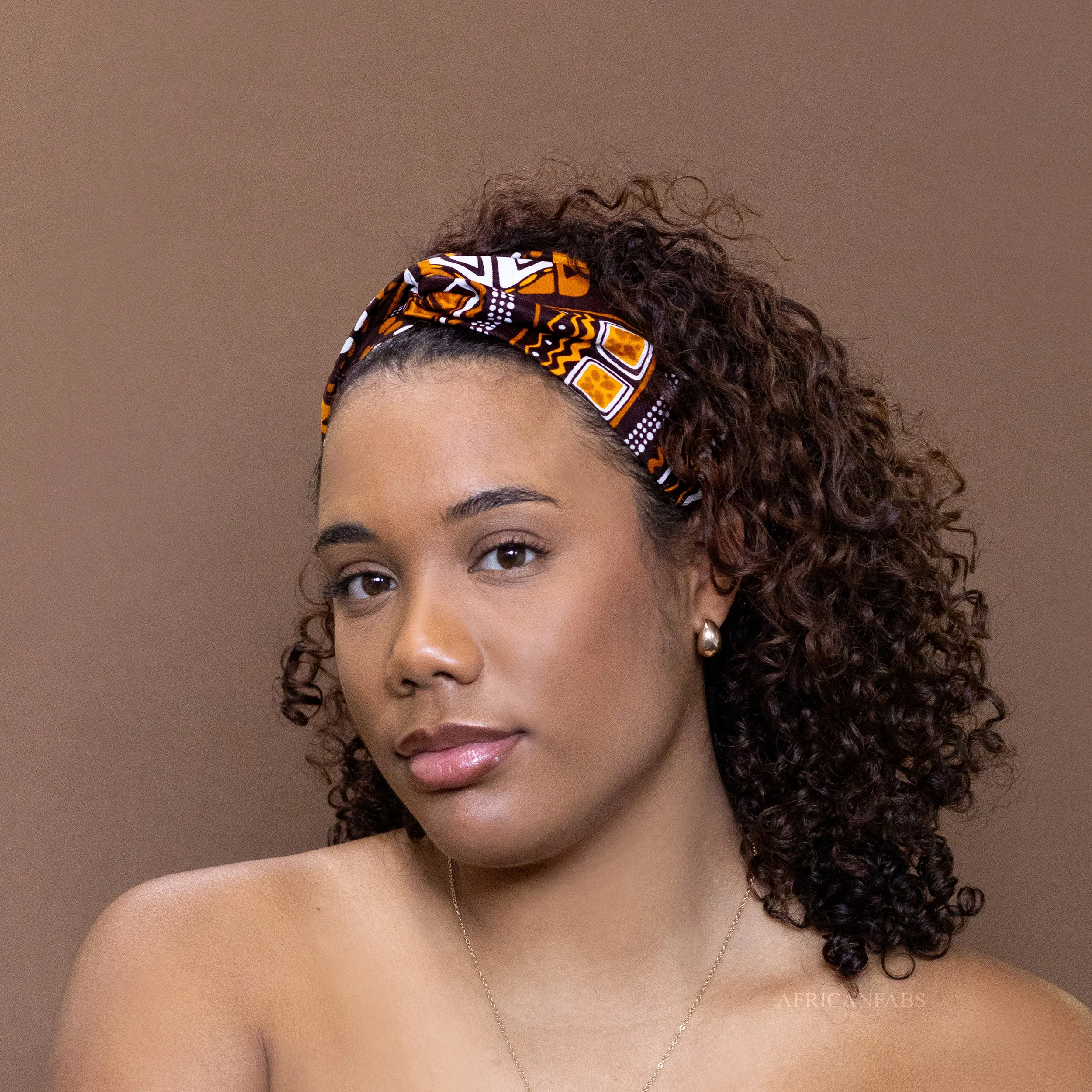 African print Headband - Adults - Hair Accessories - Brown Patterns Bogolan