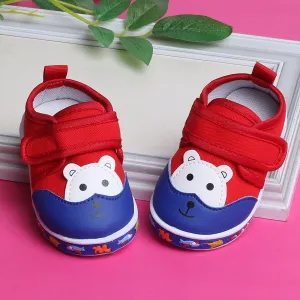 Baby Moo Blissful Bear Velcro Strap Anti-Skid Chu Chu Sound Sneakers - Red