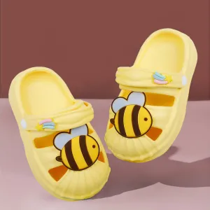 Baby Moo Buzzing Bee Applique Waterproof Anti-Skid Sling Back Clogs - Yellow