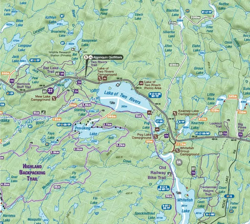 Backroad Mapbooks Algonquin Provincial Park Waterproof Tear-Resistant Topographic Map