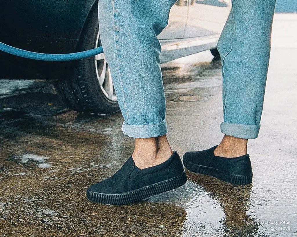 Black Basic Twill Pointed EZC Slip-On