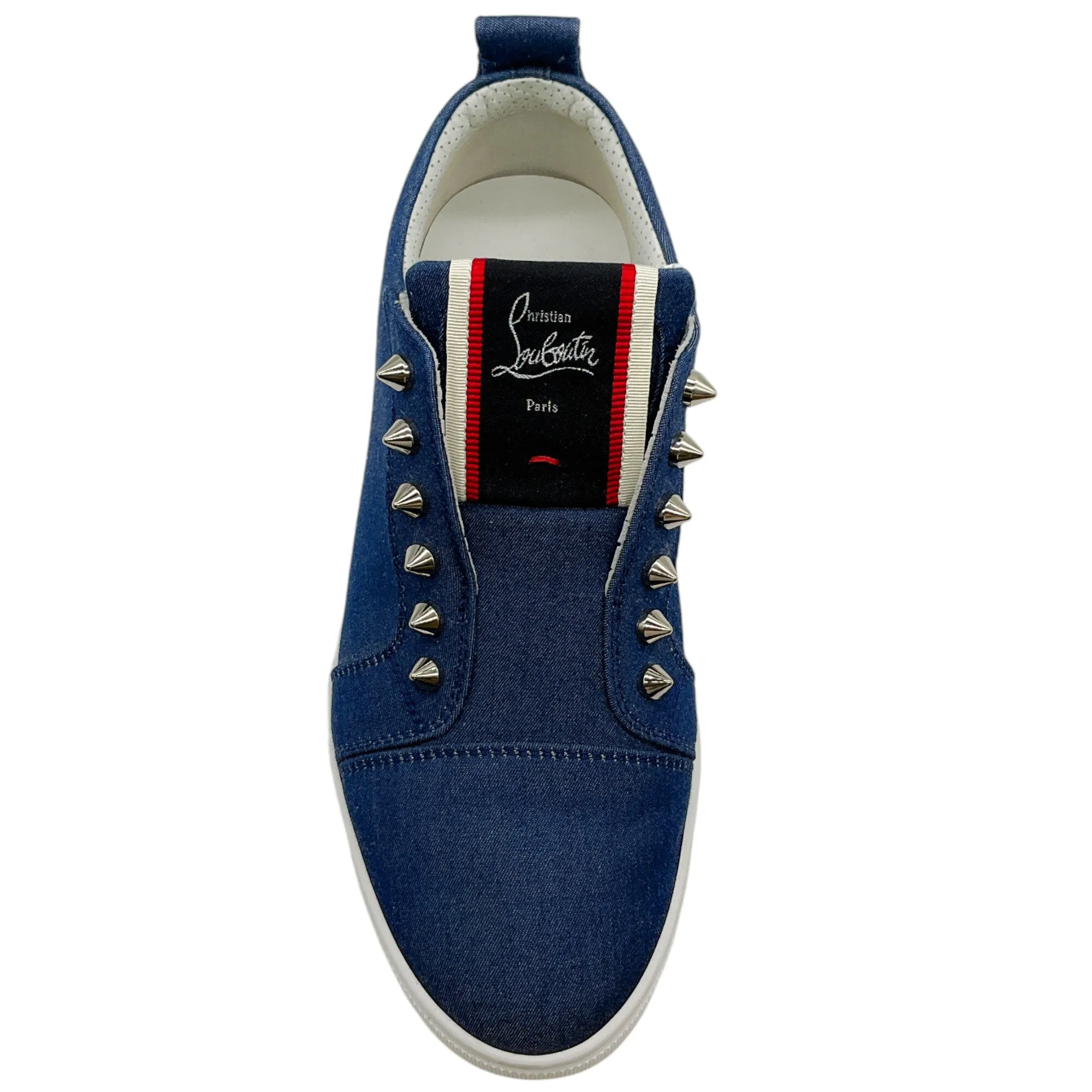 Christian Louboutin Blue Denim Figue A Vontade Slip On Sneakers