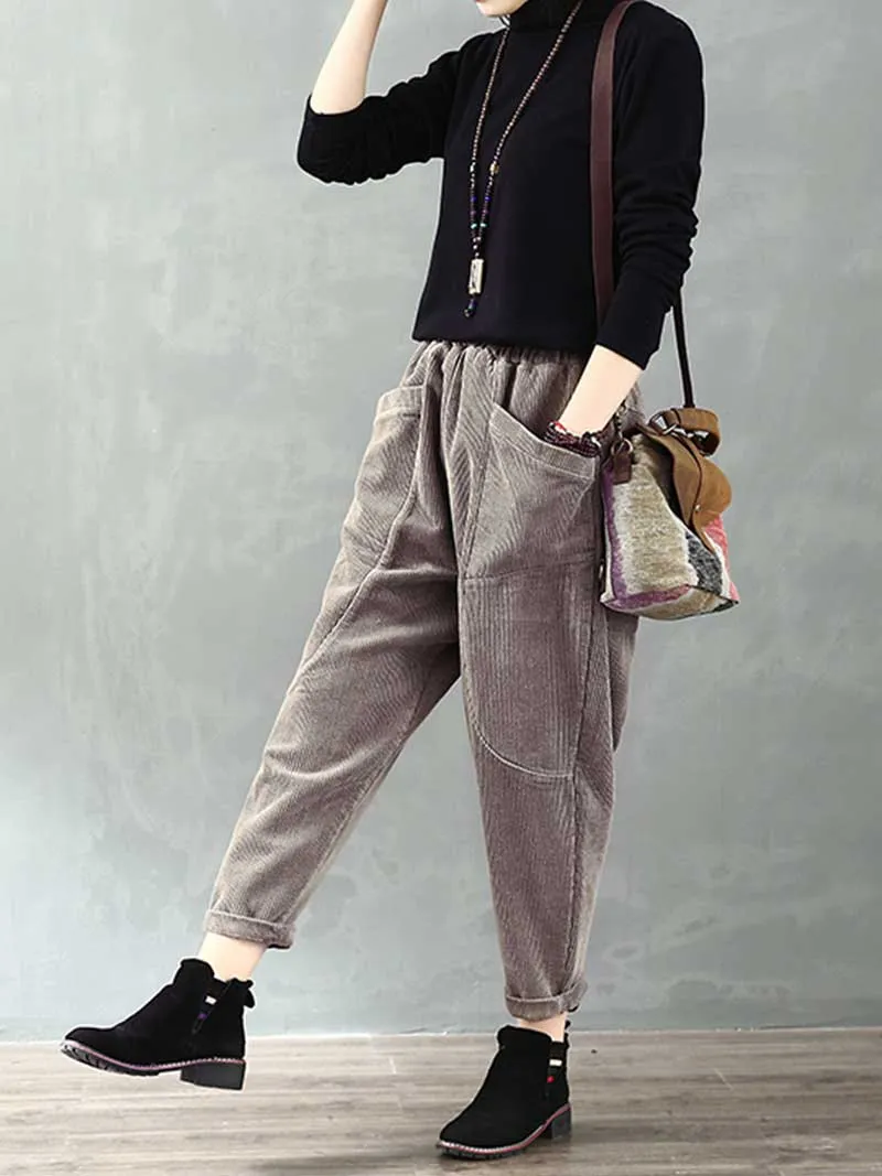 Colorful Choice Elastic Waist Retro Pant