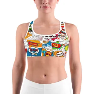 Comic Book Super Hero Sports bra