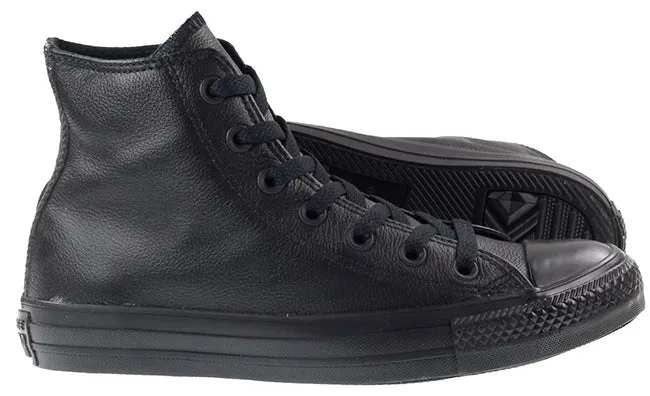 Converse Mens Shoes All Star High Black Mono Leather