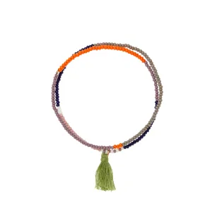 Elastic Tassel Wrap Bracelet - NAVY