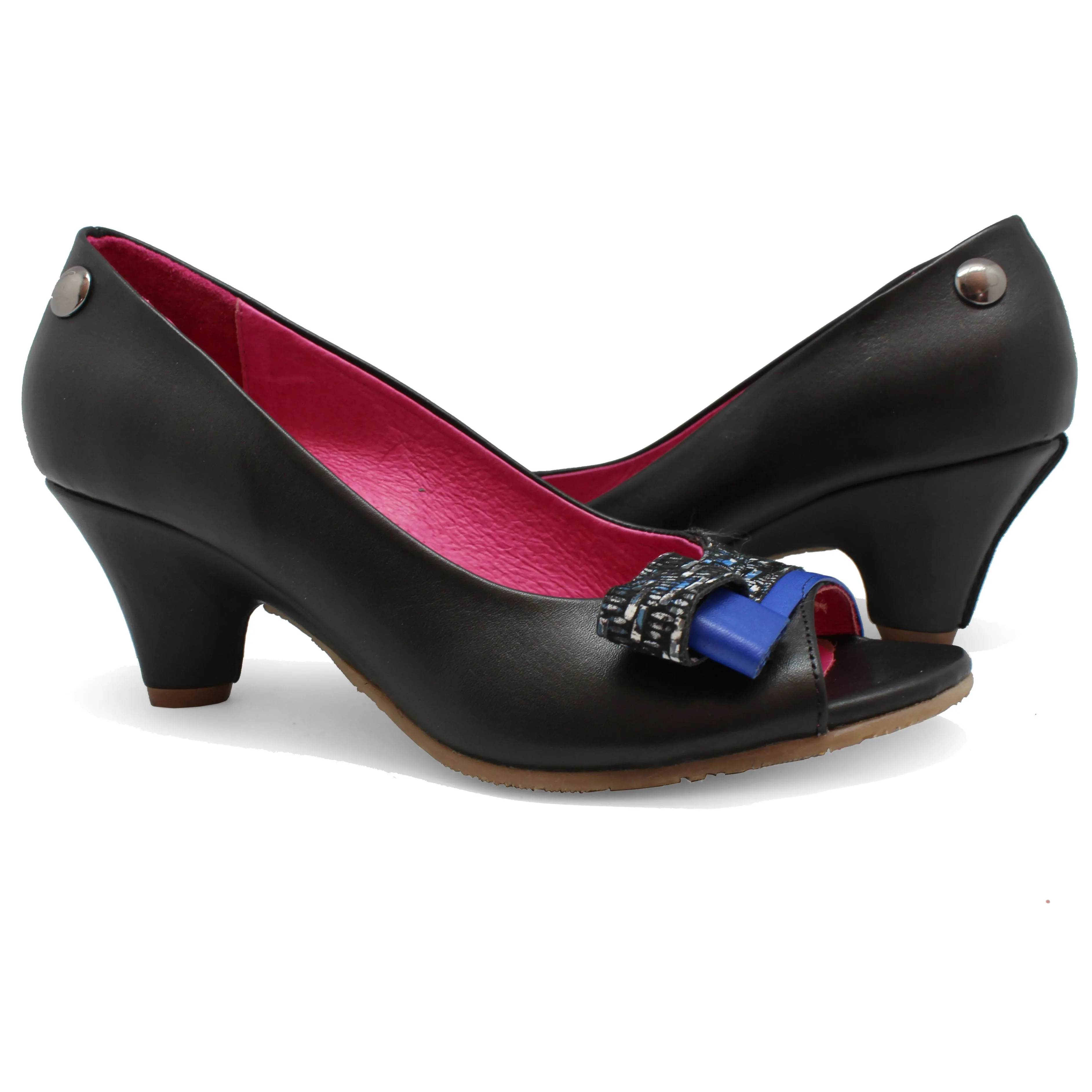 Frise - Black Blue open toe shoe- sizes 36 and 41 left!