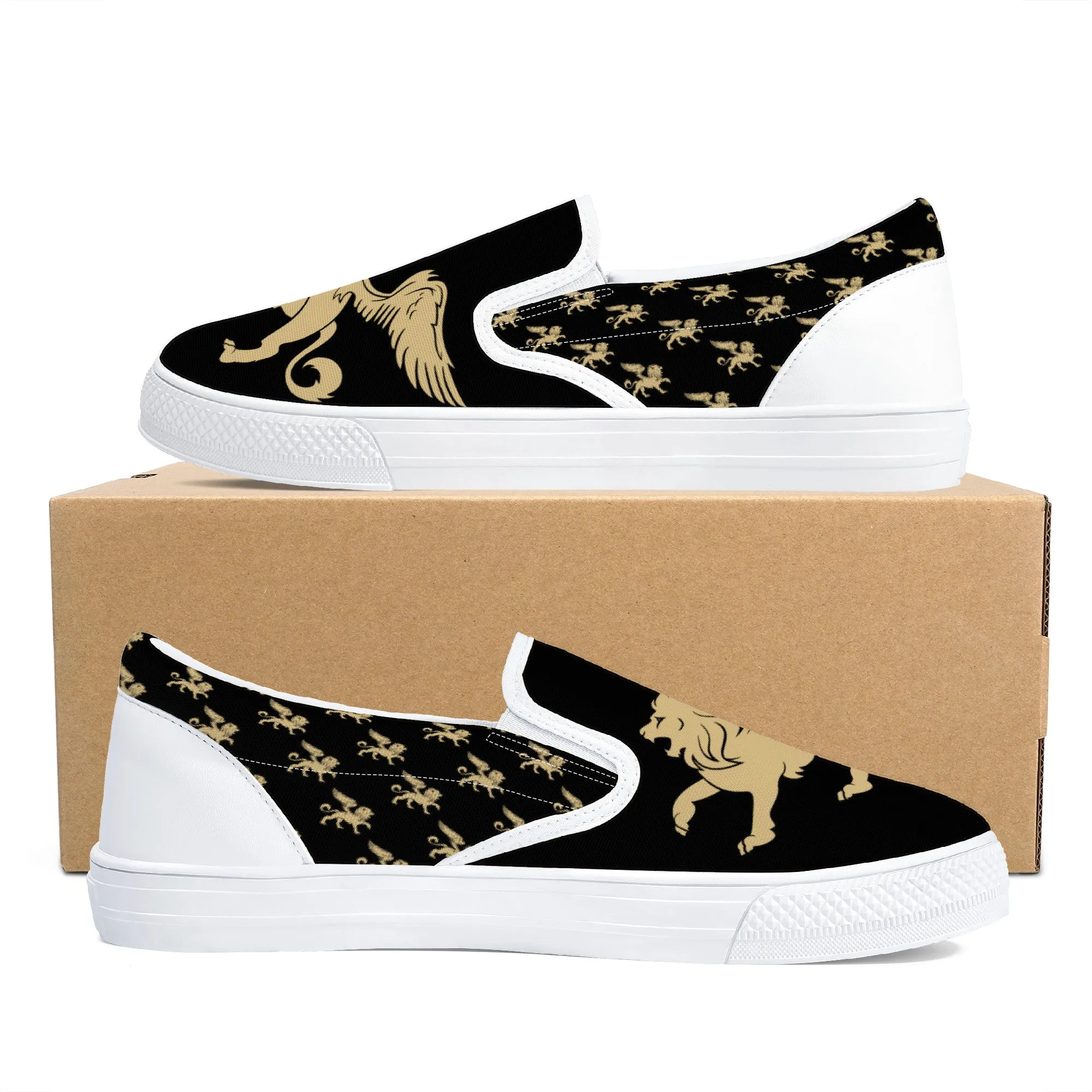 Gold Lion V3 Slip-on Shoes | Low Top Customized | Shoe Zero