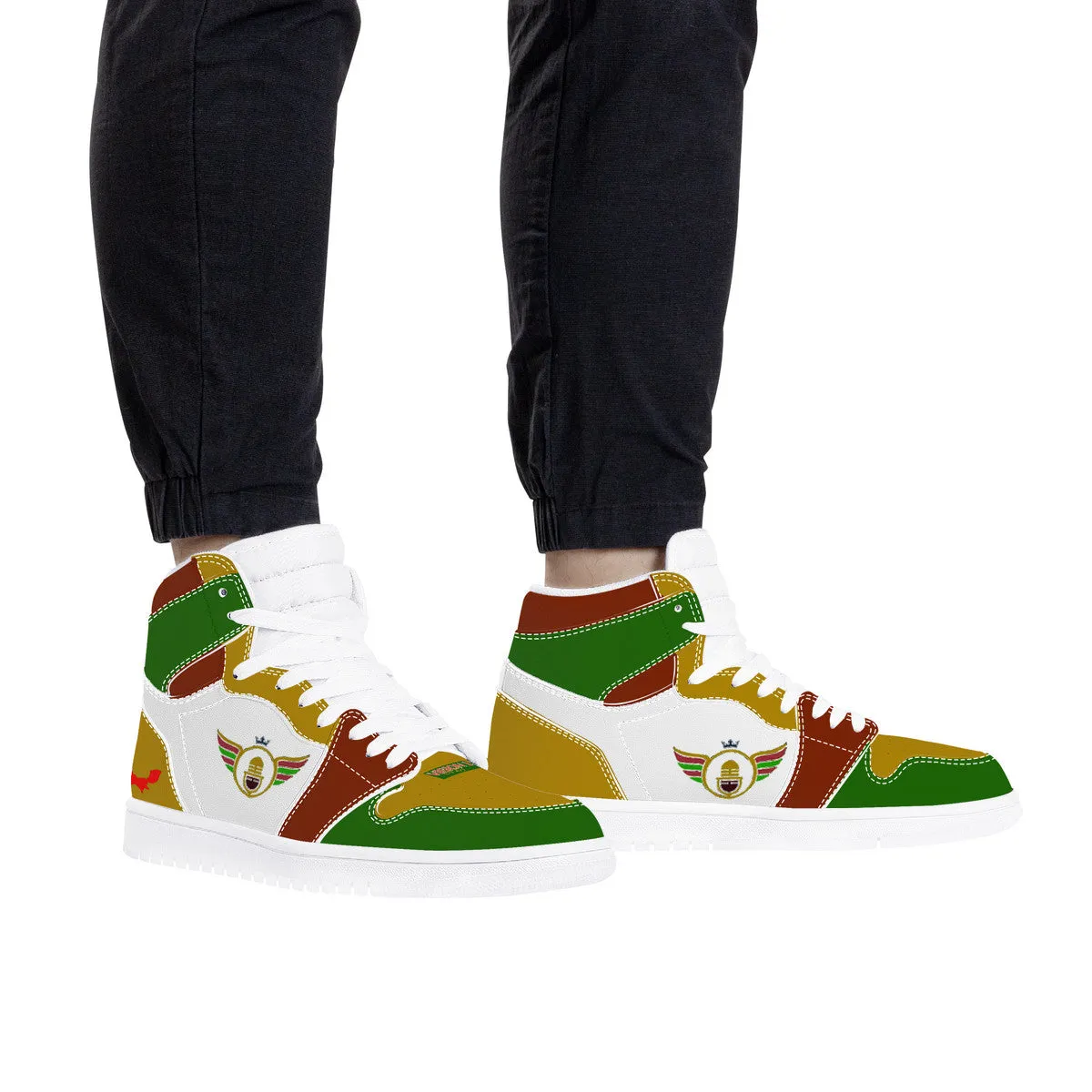 Gold Series - Green, Red and Gold | High Top Customized | Shoe Zero