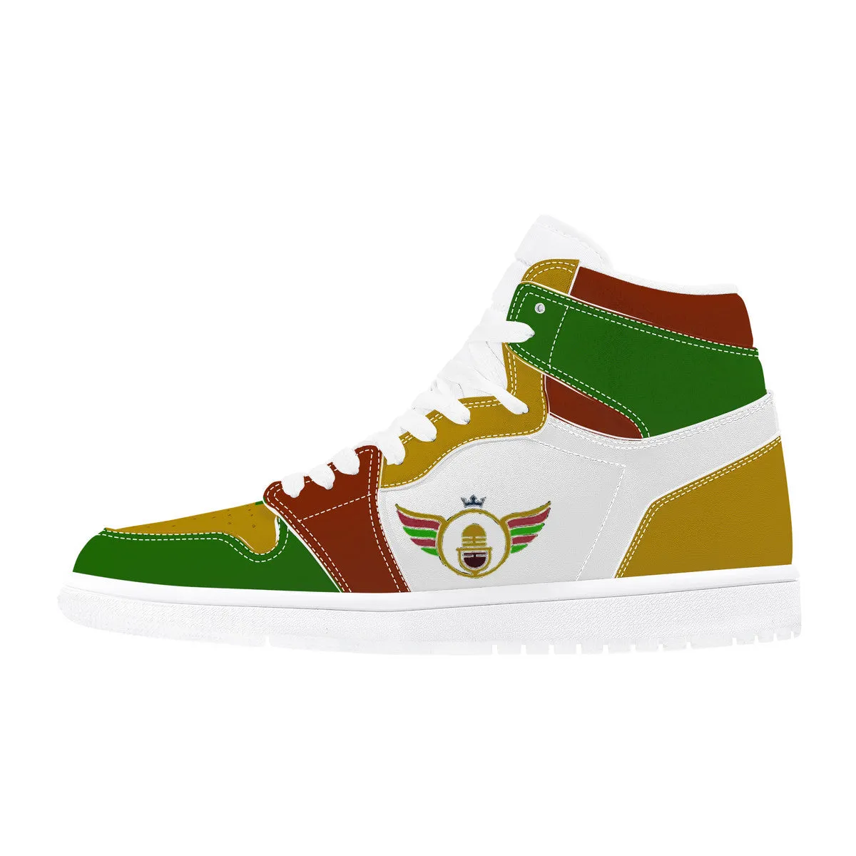 Gold Series - Green, Red and Gold | High Top Customized | Shoe Zero