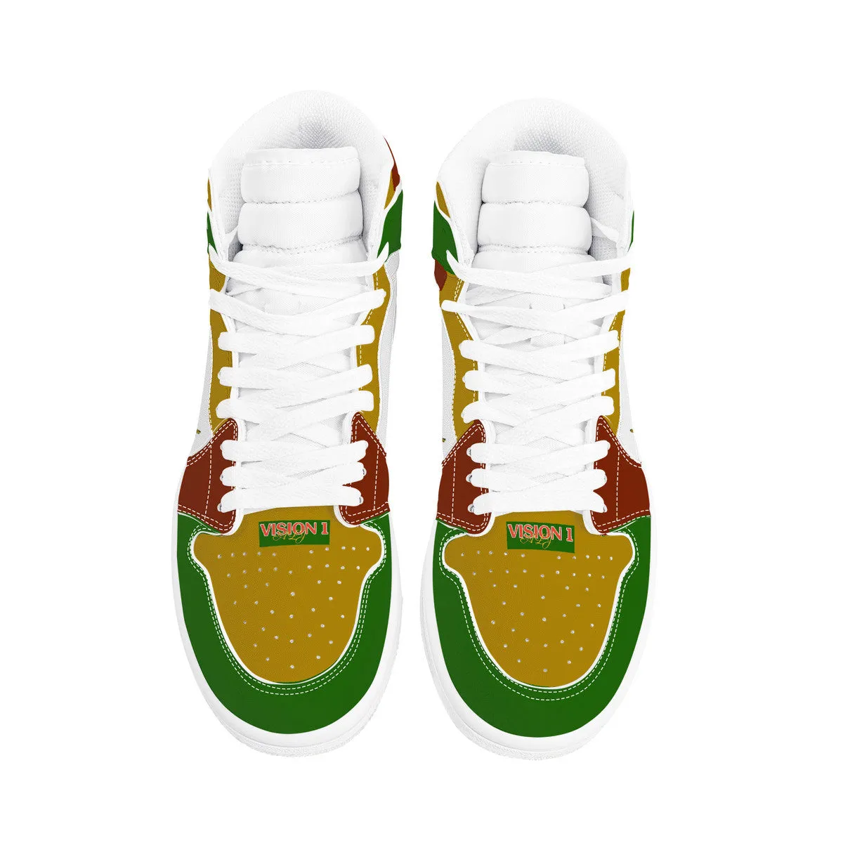 Gold Series - Green, Red and Gold | High Top Customized | Shoe Zero