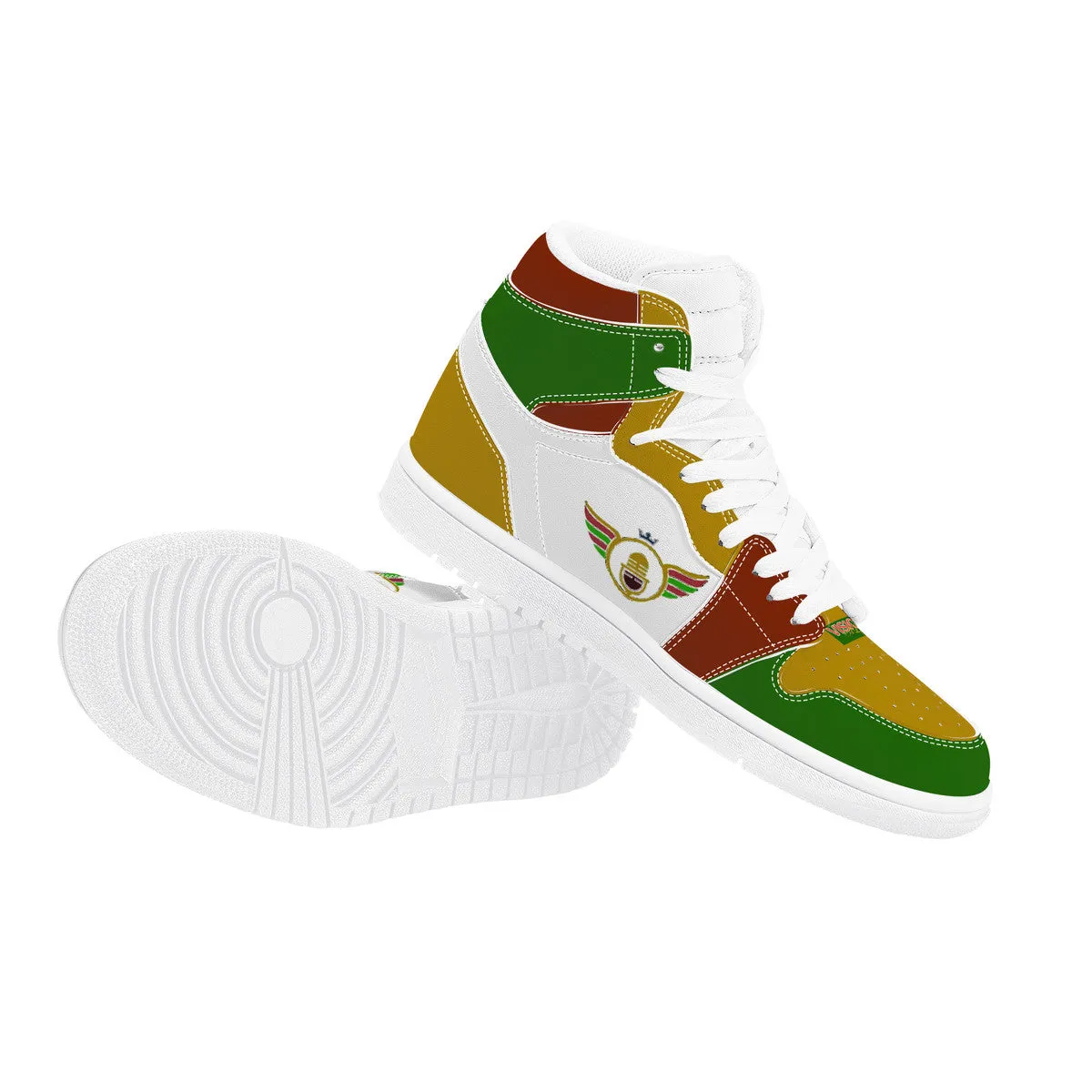 Gold Series - Green, Red and Gold | High Top Customized | Shoe Zero