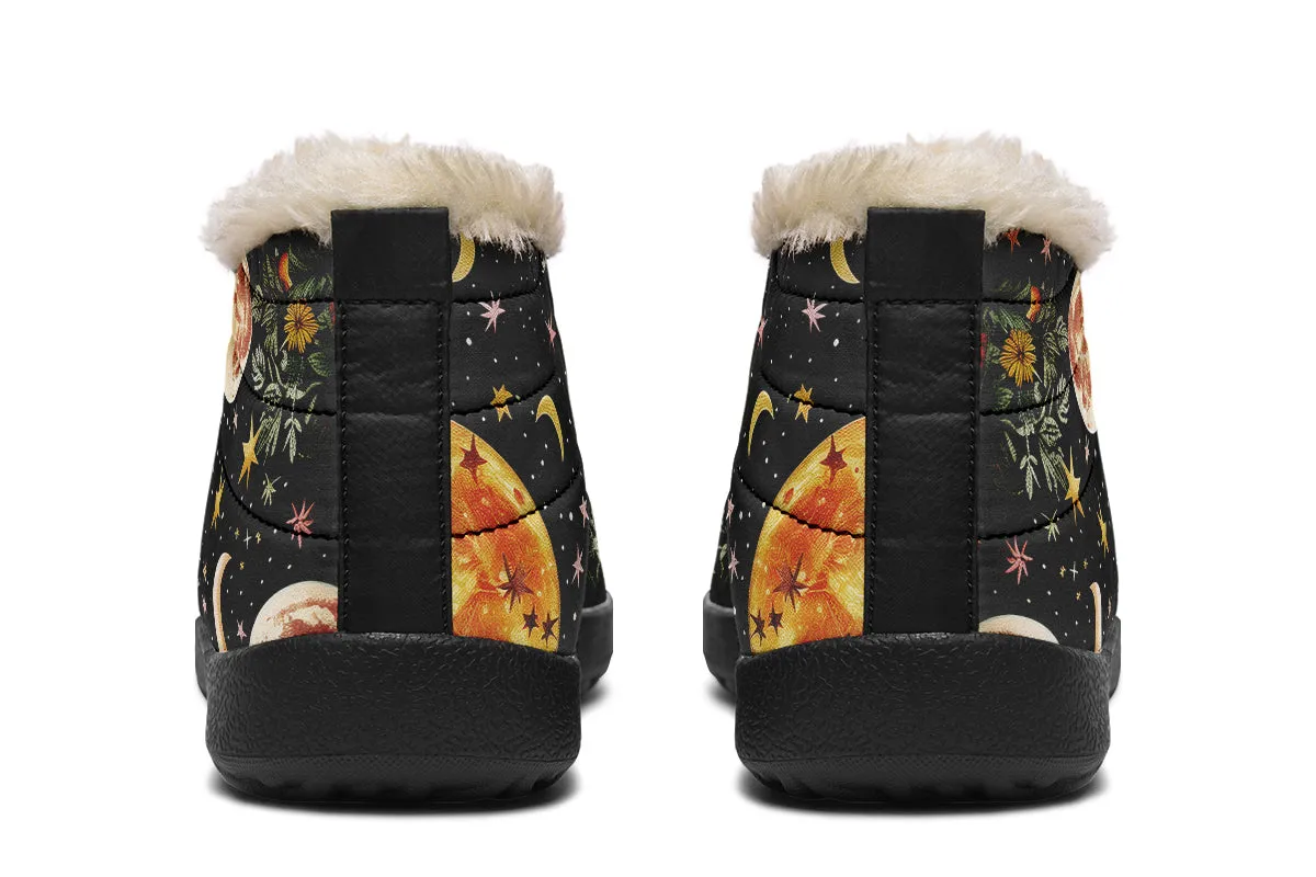 Lunar Meadow Winter Sneakers - Warm & Easy Slip-On Shoes Lined with Vegan Wool with Anti-Slip Soles