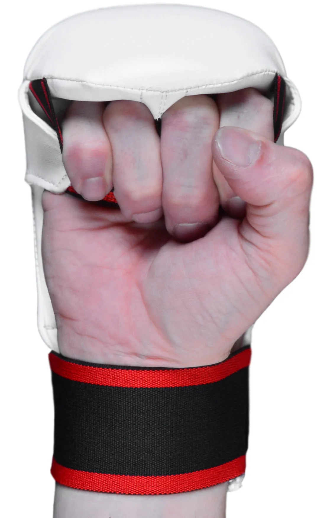 MAR-142C | White Karate Gloves w/ Moulded Padding