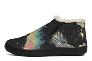 Northern Lights Winter Sneakers - Warm & Easy Slip-On Shoes Lined with Vegan Wool with Anti-Slip Soles