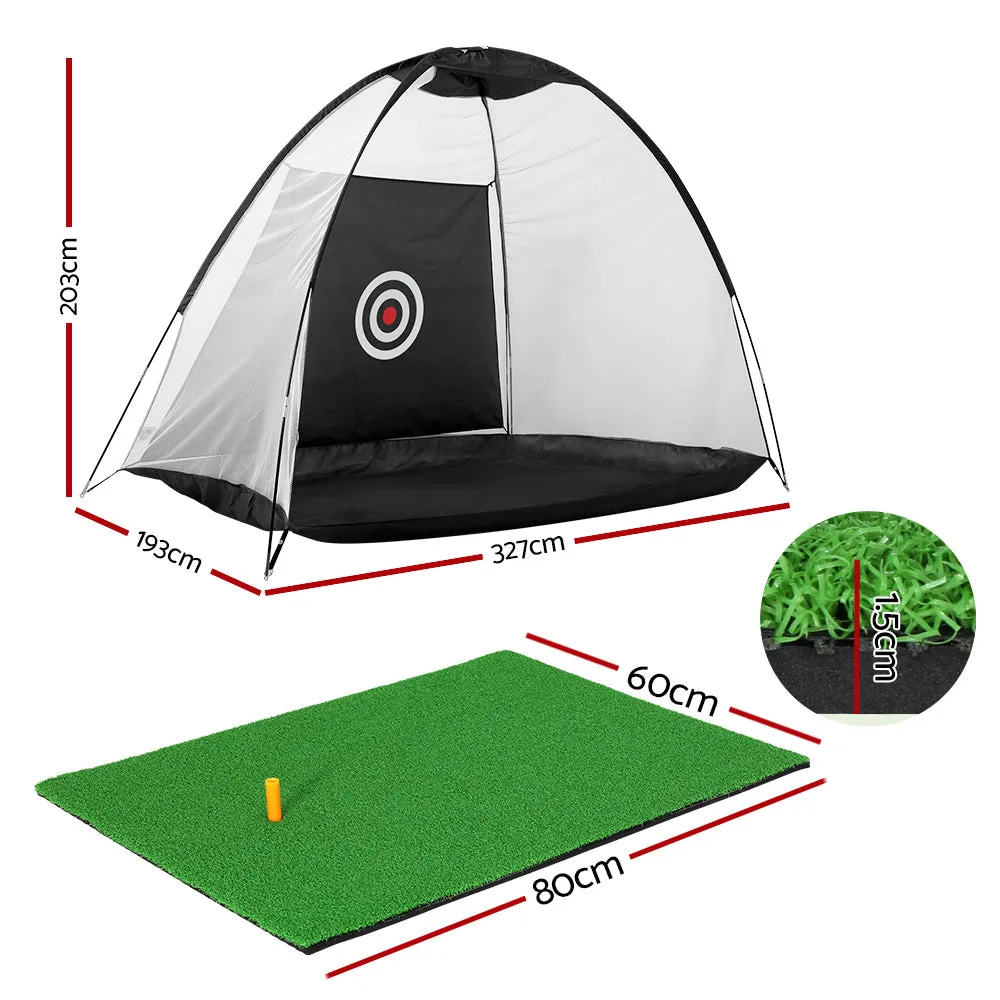 Portable Golf Practice Net & Mat Set, Durable, UV-Resistant - Everfit