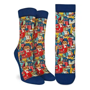 "Funny Owls" Active Socks by Good Luck Sock-Medium