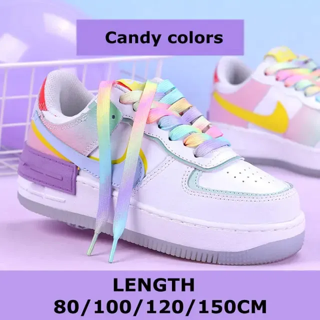 Rainbow Gradient Flat Shoelaces Pair