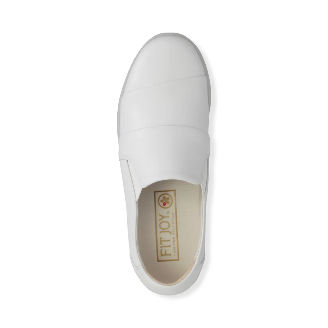 Sheepskin leather stylish side-gore slip-on sneakers #FJ074