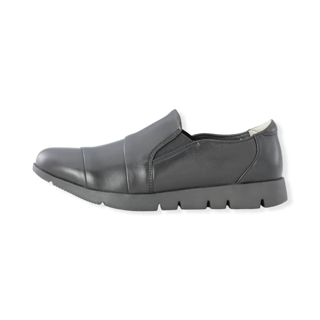 Sheepskin leather stylish side-gore slip-on sneakers #FJ074