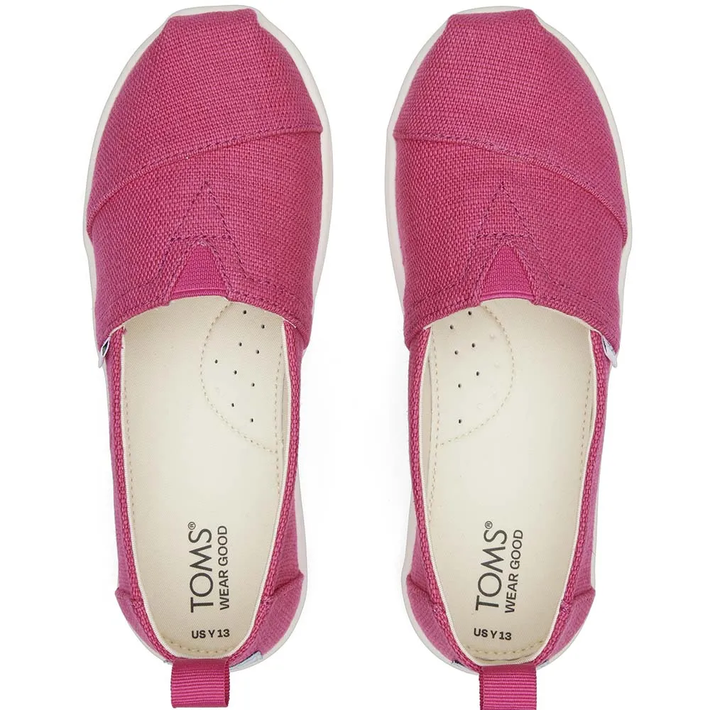 Toms Alpargata Youth Slip On - Fuchsia Heritage Canvas