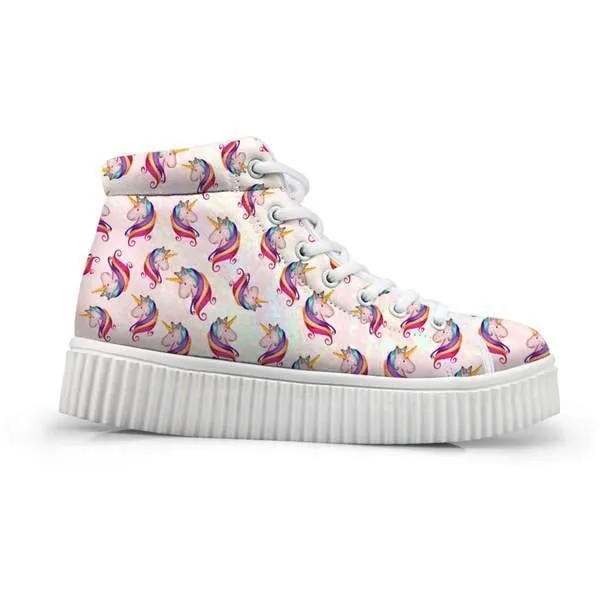 Unicorn Wedge High Tops (Many Colors)